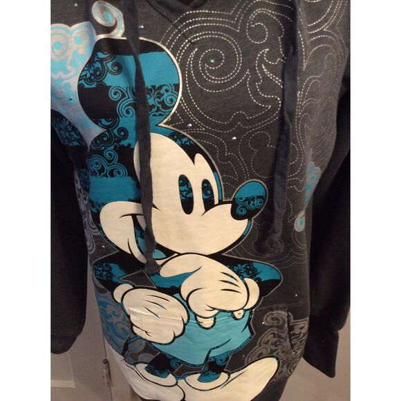 Disneyland Park Hoodie VNC Pullover Micky Mouse Bling Large L RARE - Picture 7 of 7